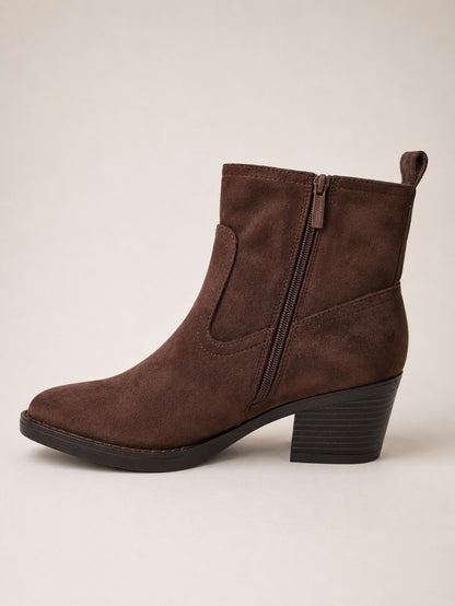 Bottines femme marron avec zip latéral - vue intérieure