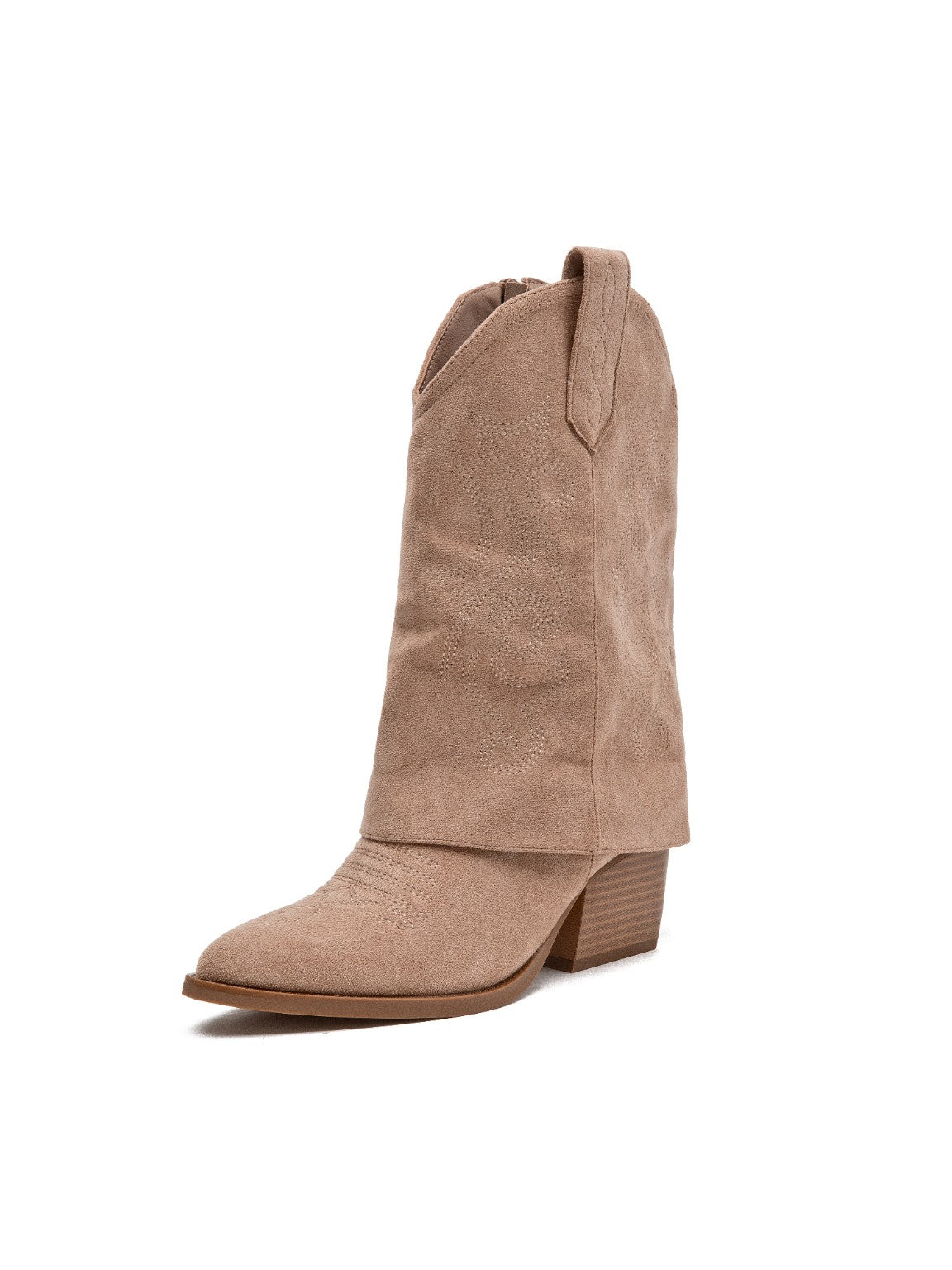 Bottines santiags retroussées femme taupe