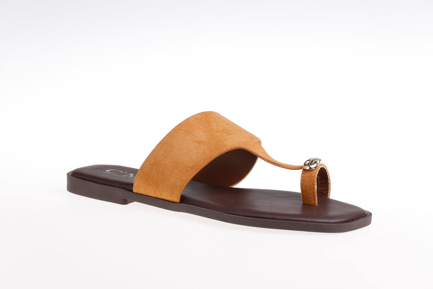 sandales plates femme CRISTAL CAMEL