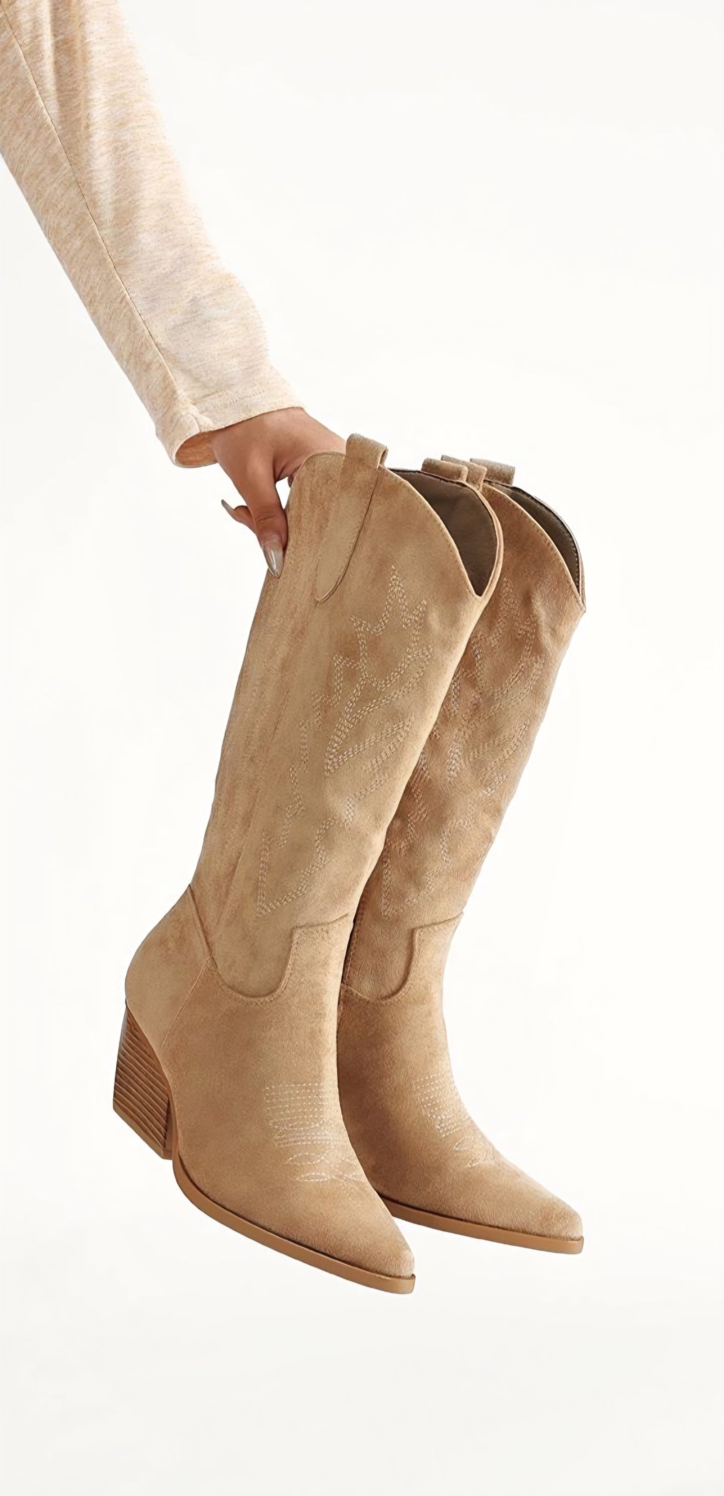 BOTTES Santiags femme camel emila