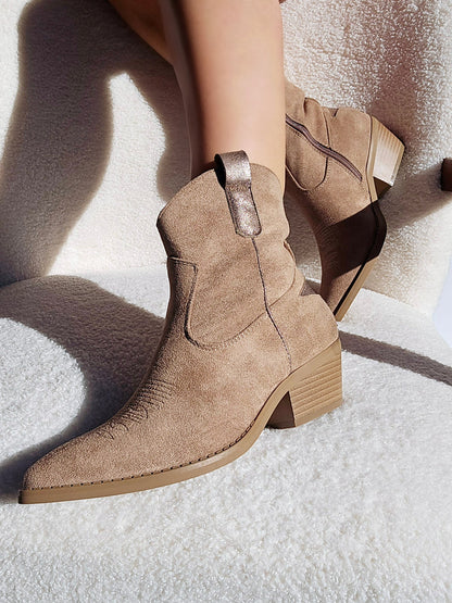 BOTTINES santiags bottillons étoiles SANDRA TAUPE