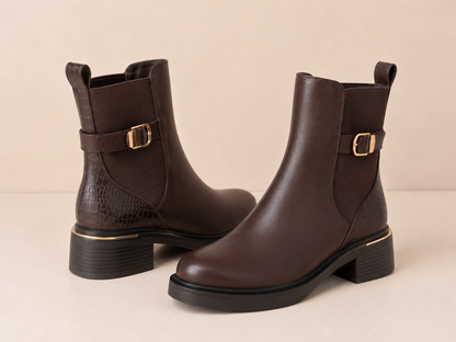 Bottines femme marron choco