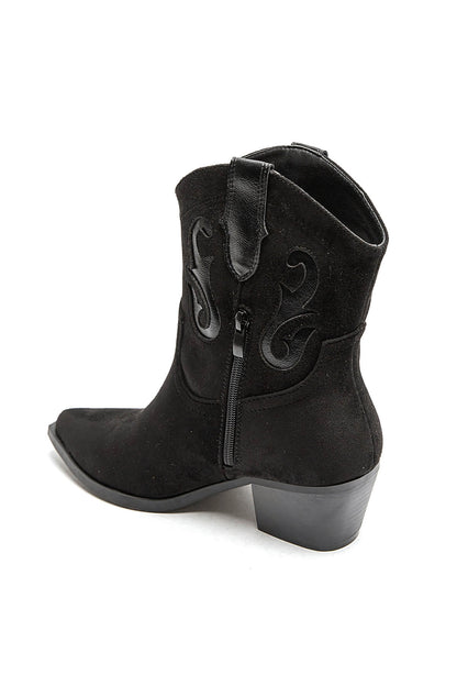 BOTTINES femmes santiags à talons TIFFANY NOIRE