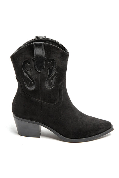 BOTTINES femmes santiags à talons TIFFANY NOIRE