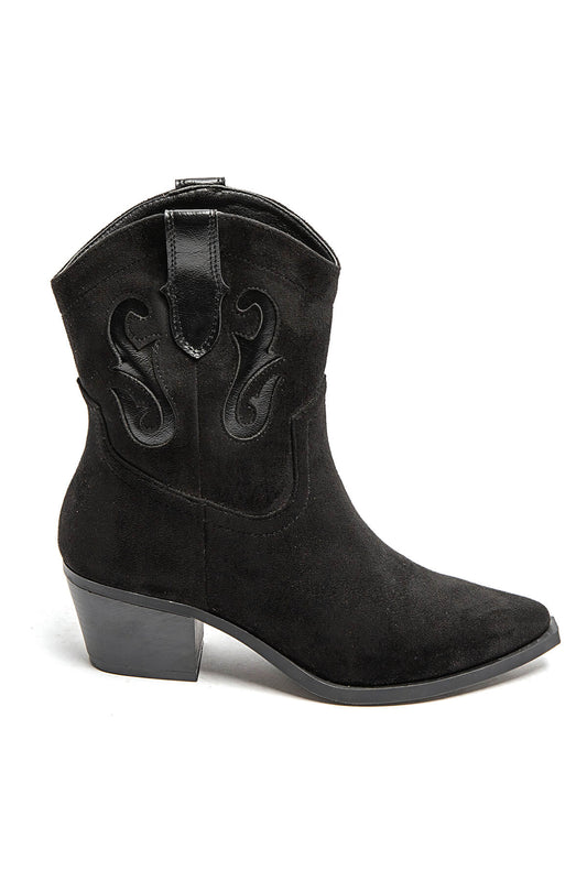 BOTTINES femmes santiags à talons TIFFANY NOIRE