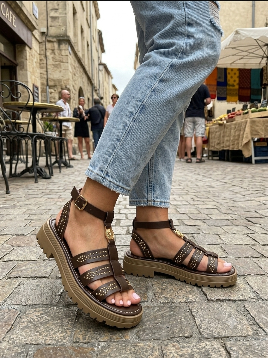 SANDALES à plateforme JOALYA BROWN