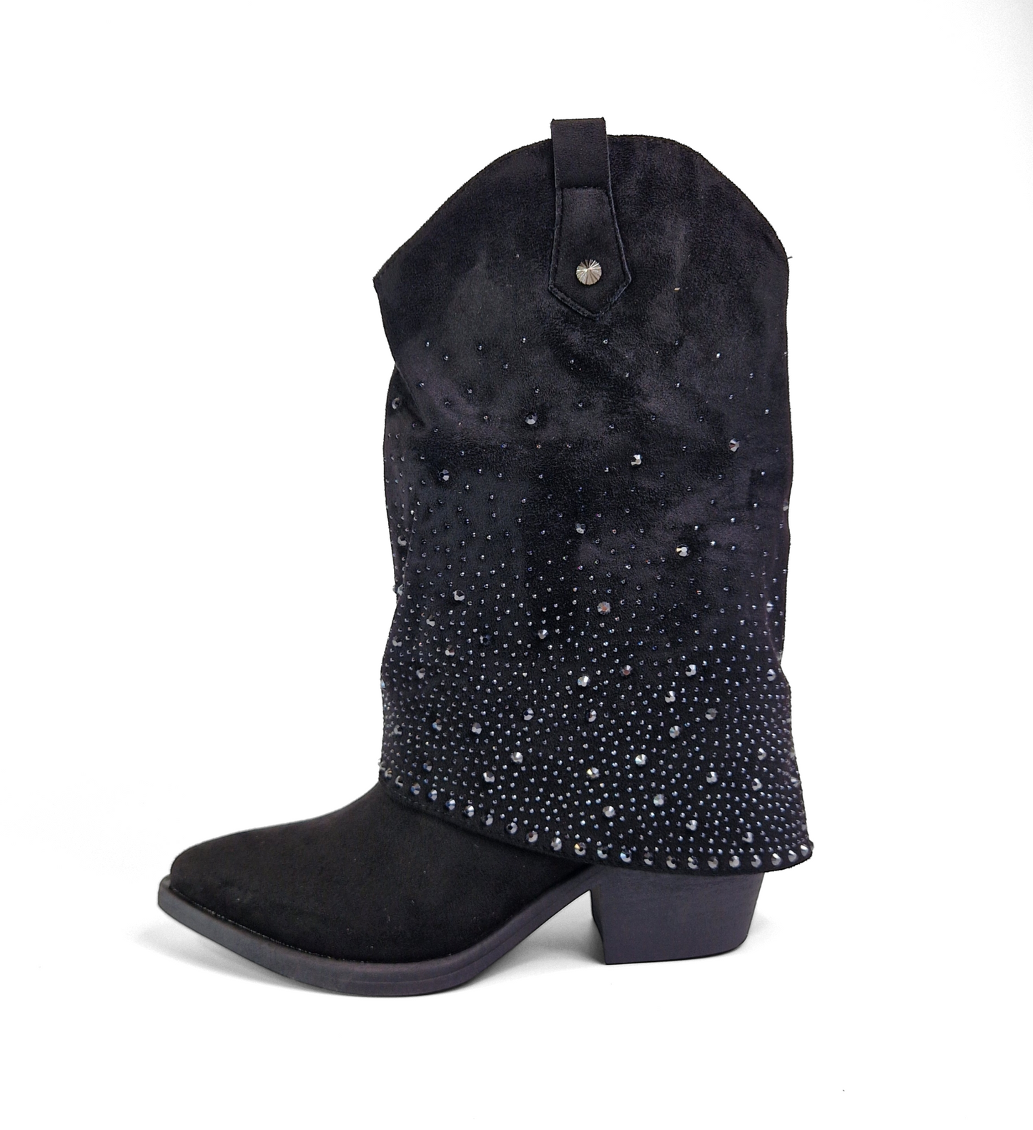 BOTTINES santiags retroussées strass BETTY NOIRE