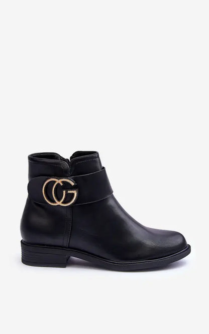 BOTTINES femmes plates MATHILDA NOIRE