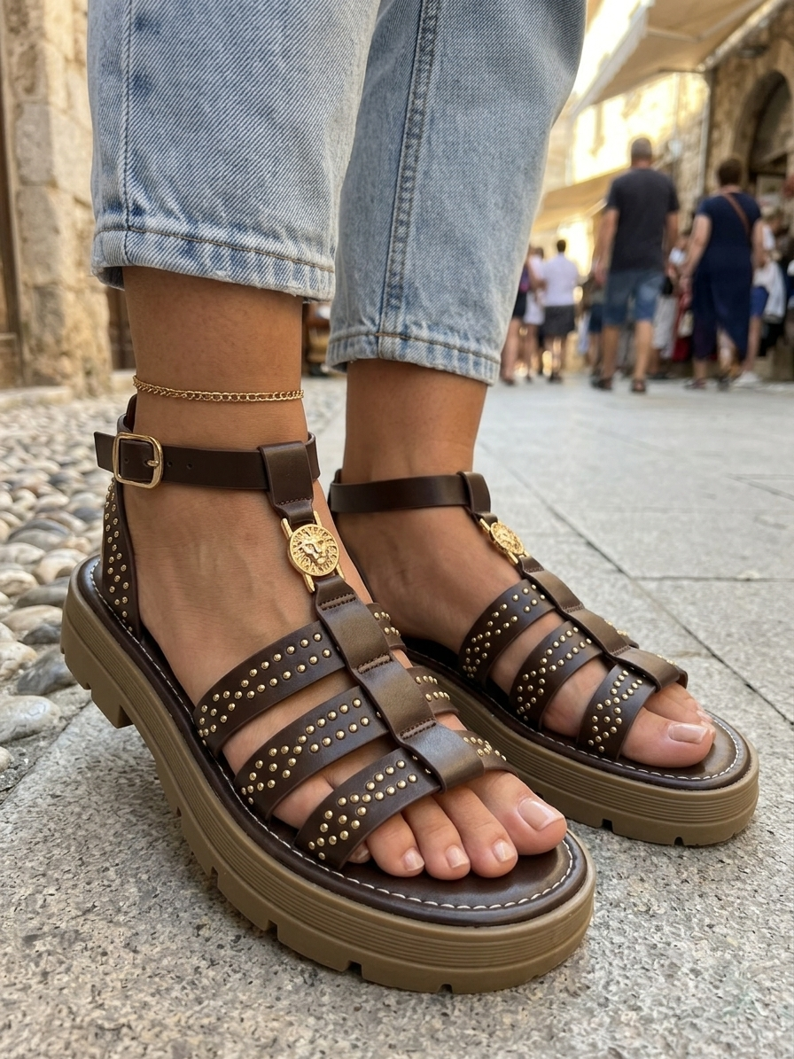SANDALES à plateforme JOALYA BROWN