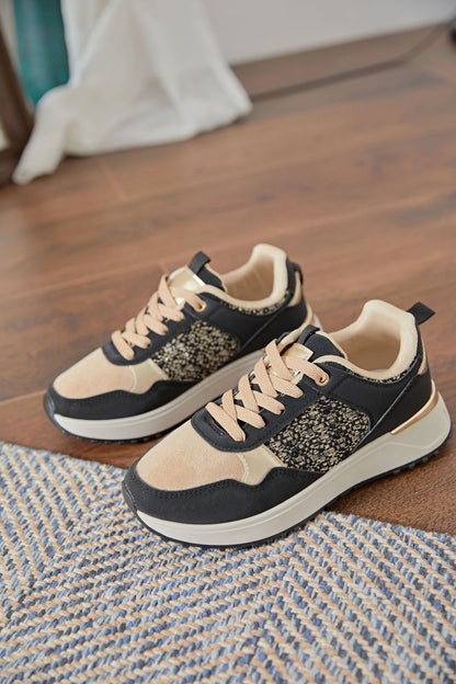 BASKETS femme bi matière VANINA NOIRE