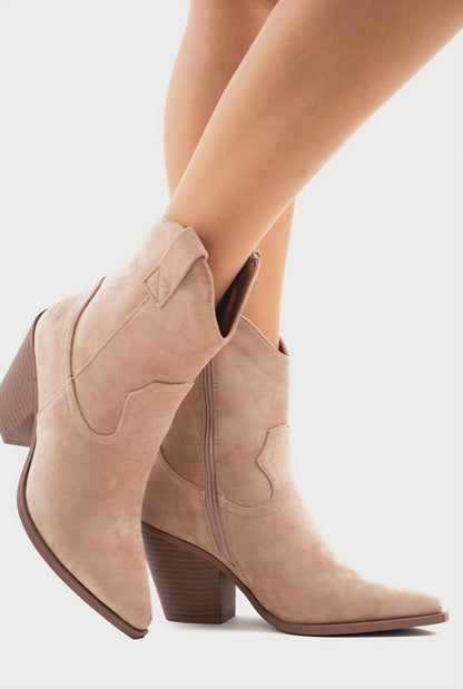 BOTTINNES Santiags FEMME Beige melya