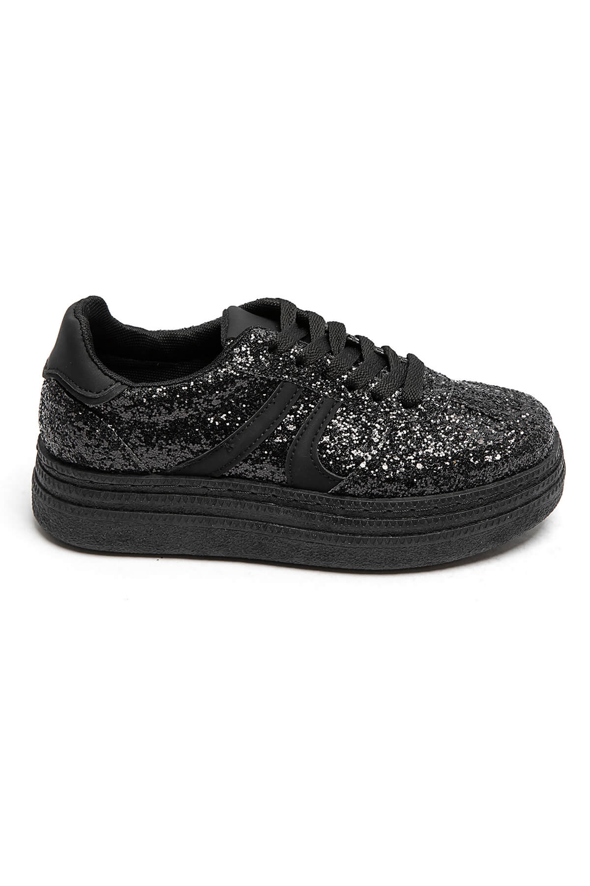 BASKETS plates paillettes femmes OLYMPE NOIRE