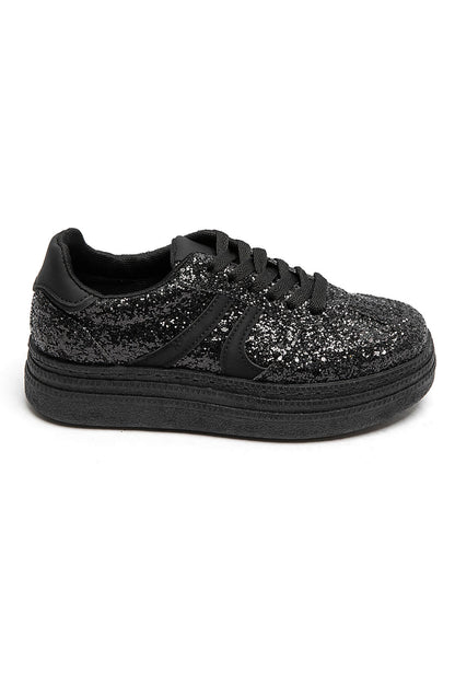 BASKETS plates paillettes femmes OLYMPE NOIRE