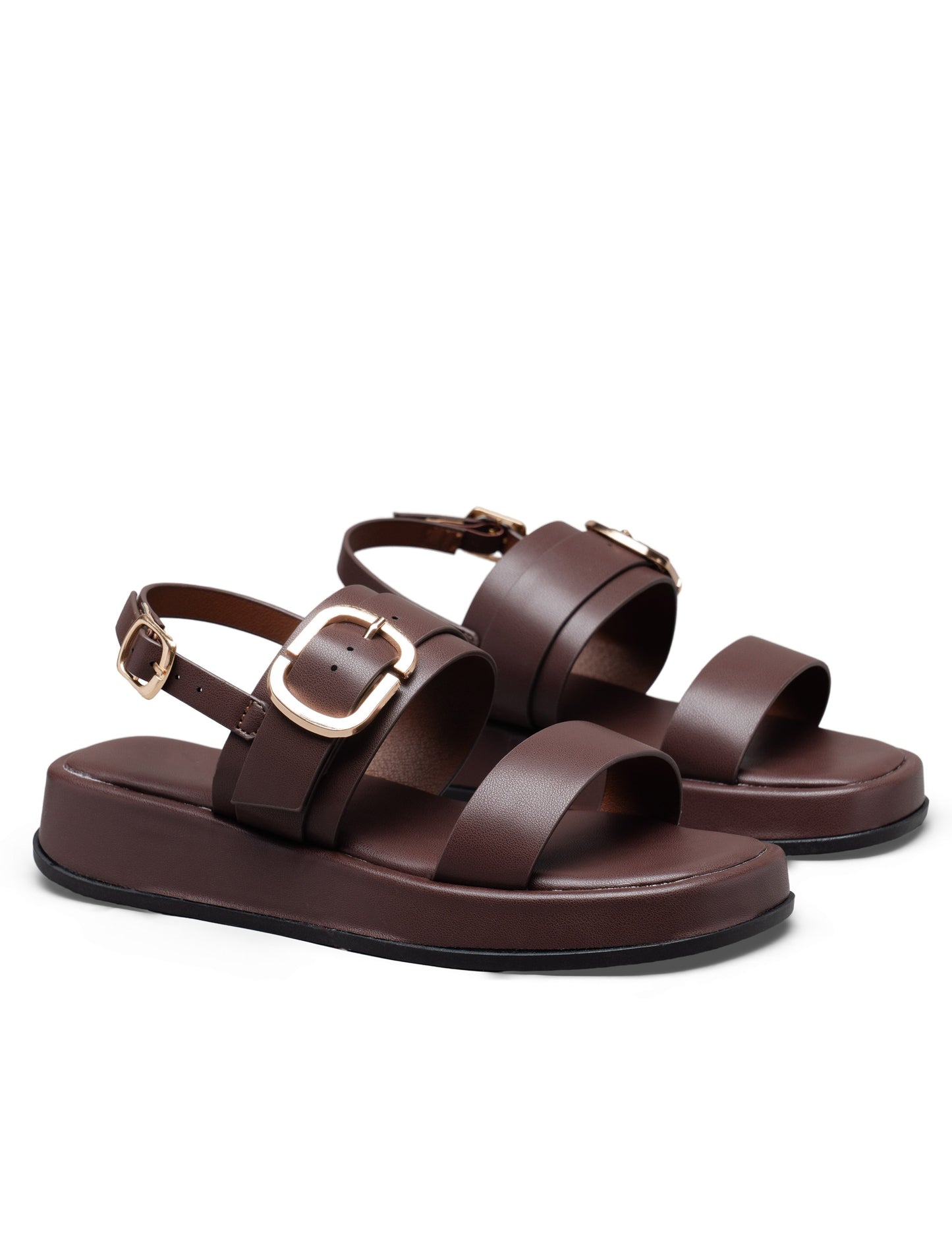 sandales à plateforme FEMME marron chocolat