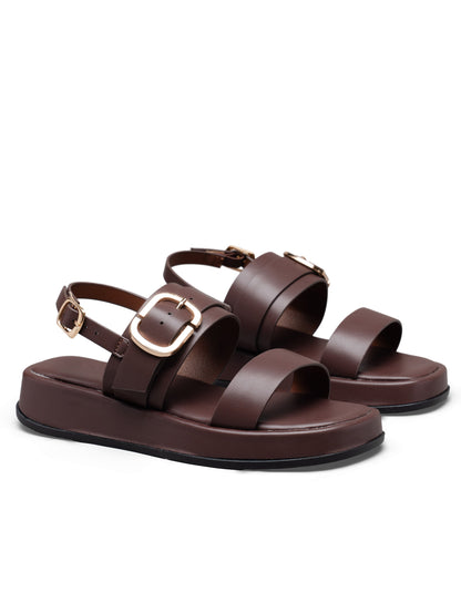 sandales à plateforme FEMME marron chocolat