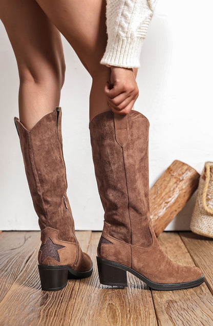 BOTTES santiags femme camel