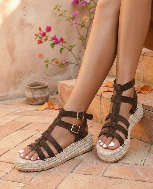 Sandales Compensées Femme GLORIA Marron