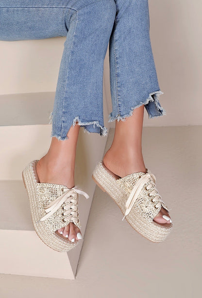 SANDALES compensées femme élisa BEIGE