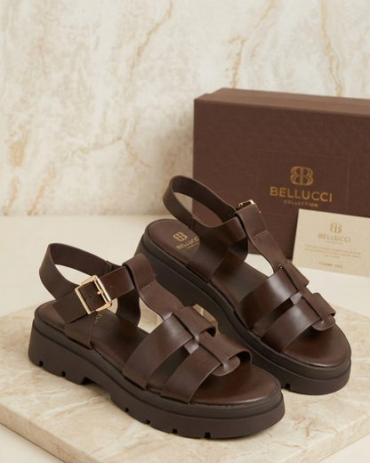 Sandales à plateforme marron choco